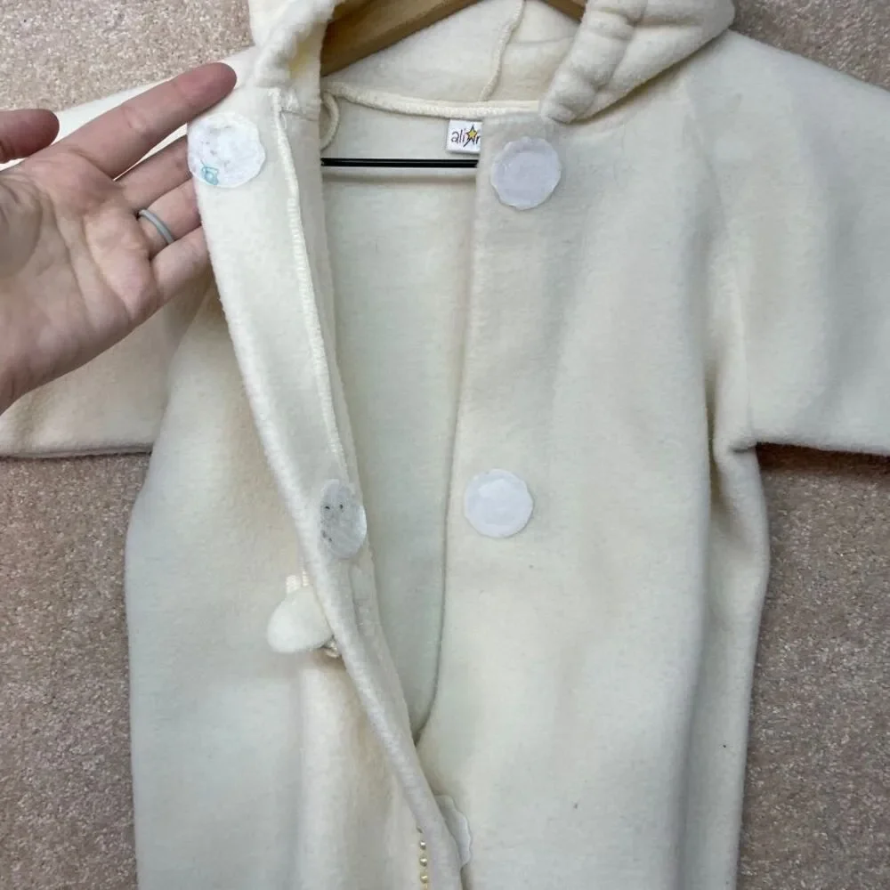Vintage Ali Mac One Piece Baby Fleece Bunting Suit Girls Size‎ 12 Months 12M